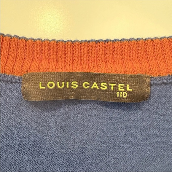 Louis Castel Mens Blue Cotton Blend Golf Vest Logo Size 110 US XL - Picture 3 of 9